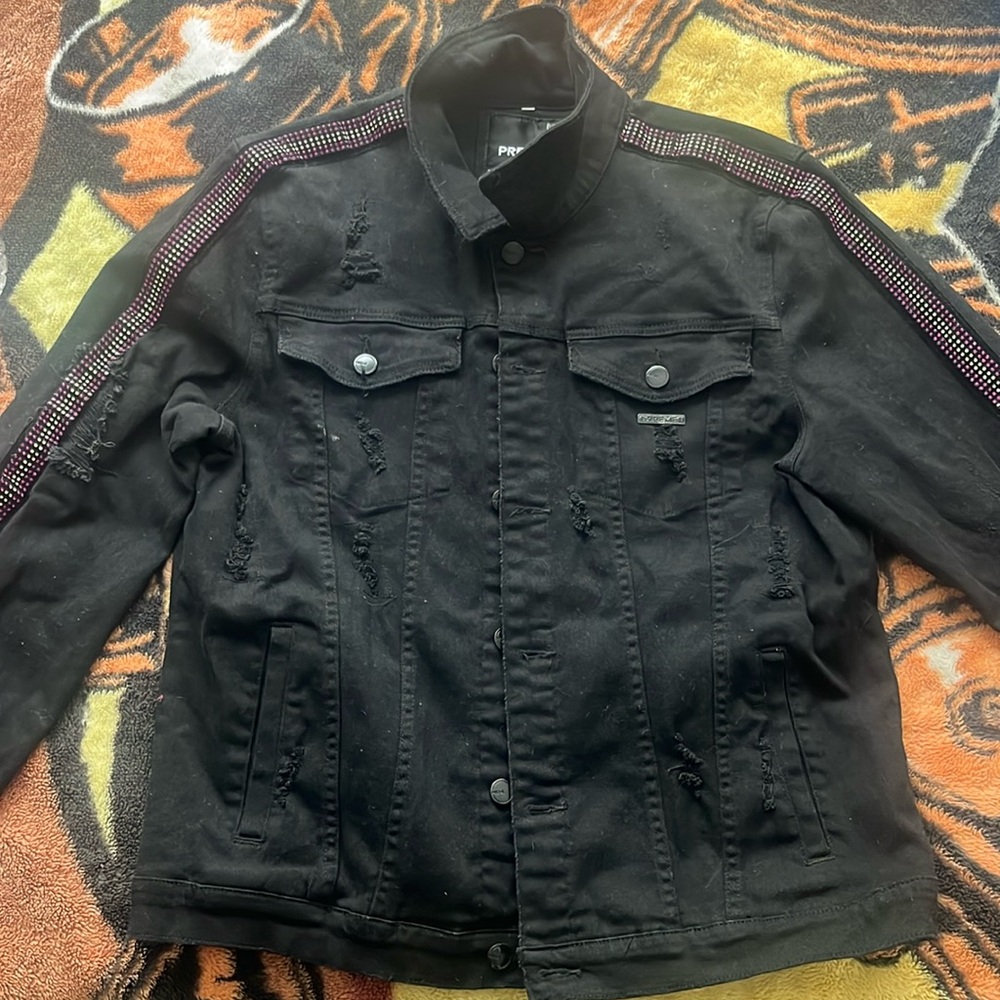 Jean jacket black and purple